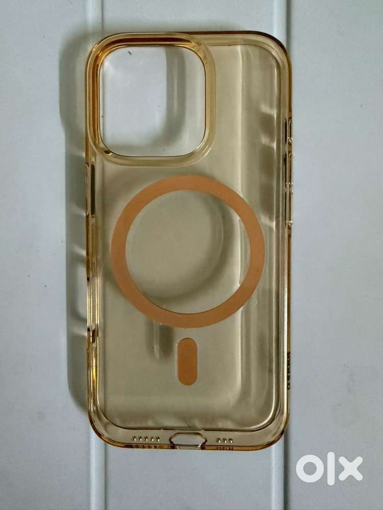 Iphone 16 pro back hard gold case.