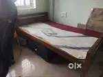 Wooden single cot and computer table