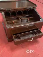 Chettinad teak wood kalla petti writing desk cash box