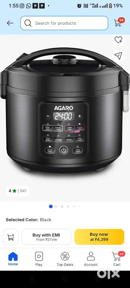 Agaro Regal 3 litres rice cooker