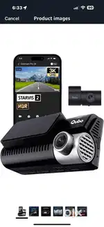 Qubo dashcam 3k with starvis2 sensor front and back