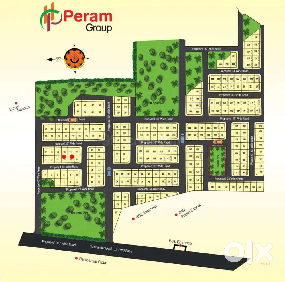 Plot for Sale Peram Aditya Meadows Beside BDL Township