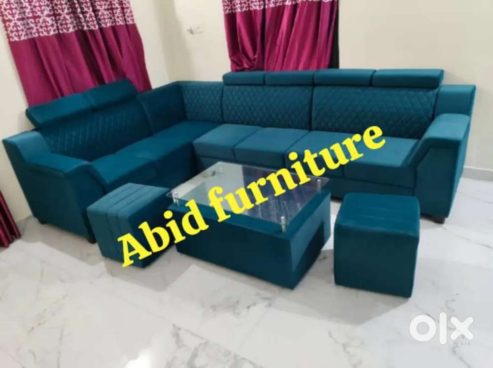 unique fabric l shape  corner sofa set with 3 year warranty mm 311