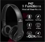 P 47 Wireless Bluetooth Sports Headphones with Microphone  On-Ear Bl