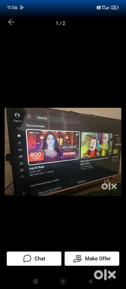 Led tv 43inch 4k Thomson company smart Android voice rimot ips display