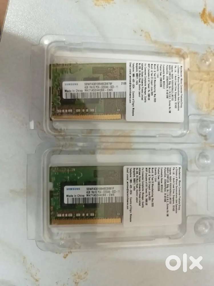 2 x 4GB Samsung DDR4 Ram 3200MHZ