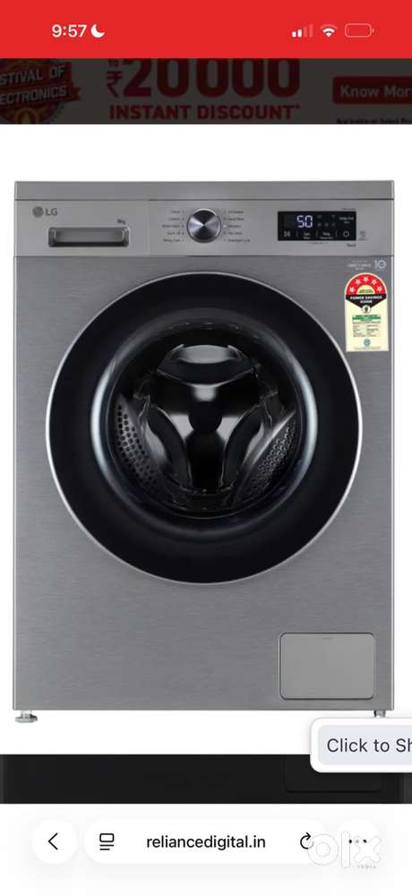 LG 8KG 5 Star Inverter fully automatic washing machine