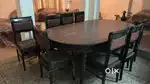 8-Seater Solid Wood Dining Table Set + King Size Bed – Great Condition