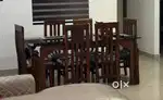 6-Seater Dining Table with Tinted Glass Top