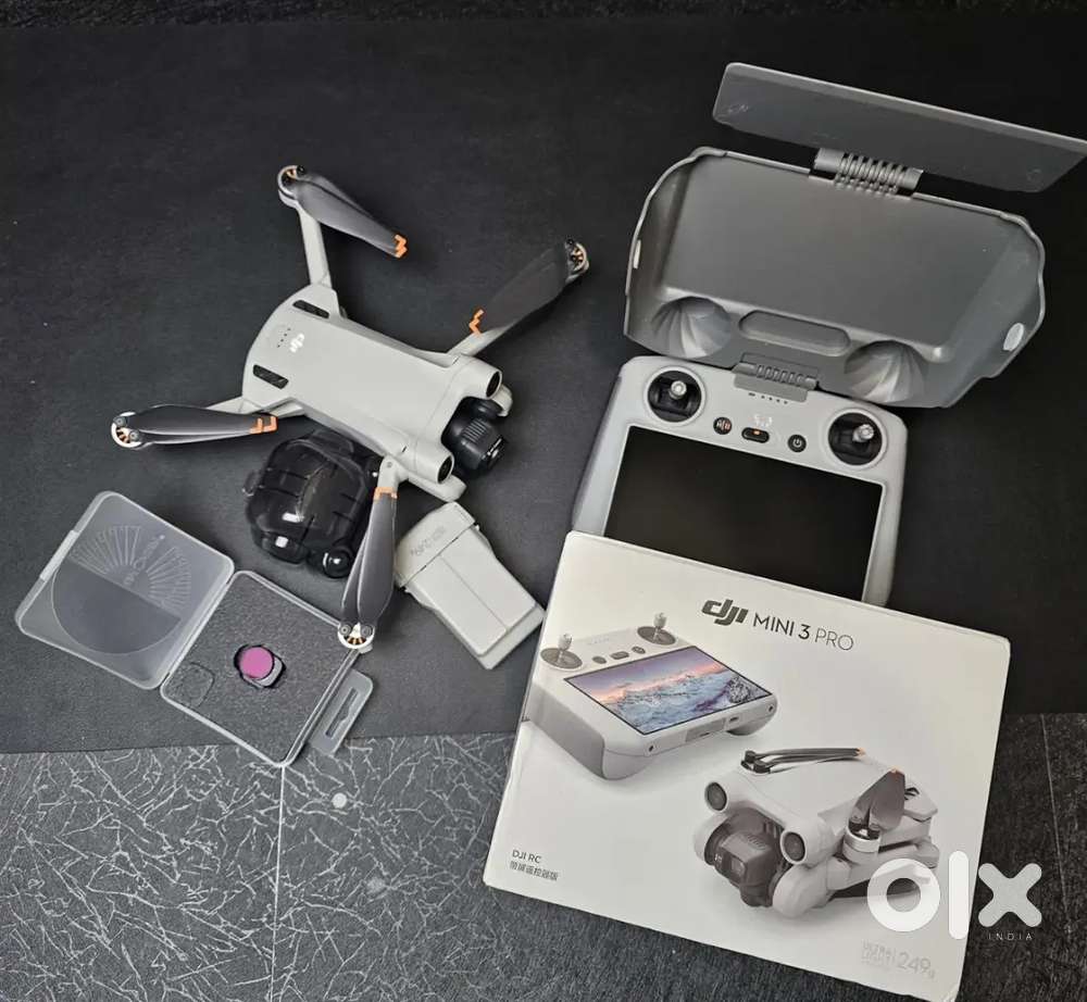 DJI Mini 3 Pro Drone with 2 batteries, RC Screen Remote Controller