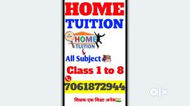 Contact For HOME TUSION. For CLASS 1 to 8.