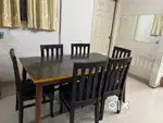 6 seater solid wood dining table