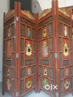 Rajasthani miniature painted elegant wooden divider