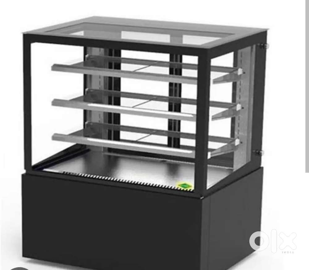 Glass display counter refrigerator