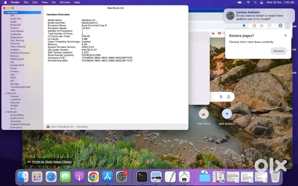 Macbook Air Laptop Excellent condition
