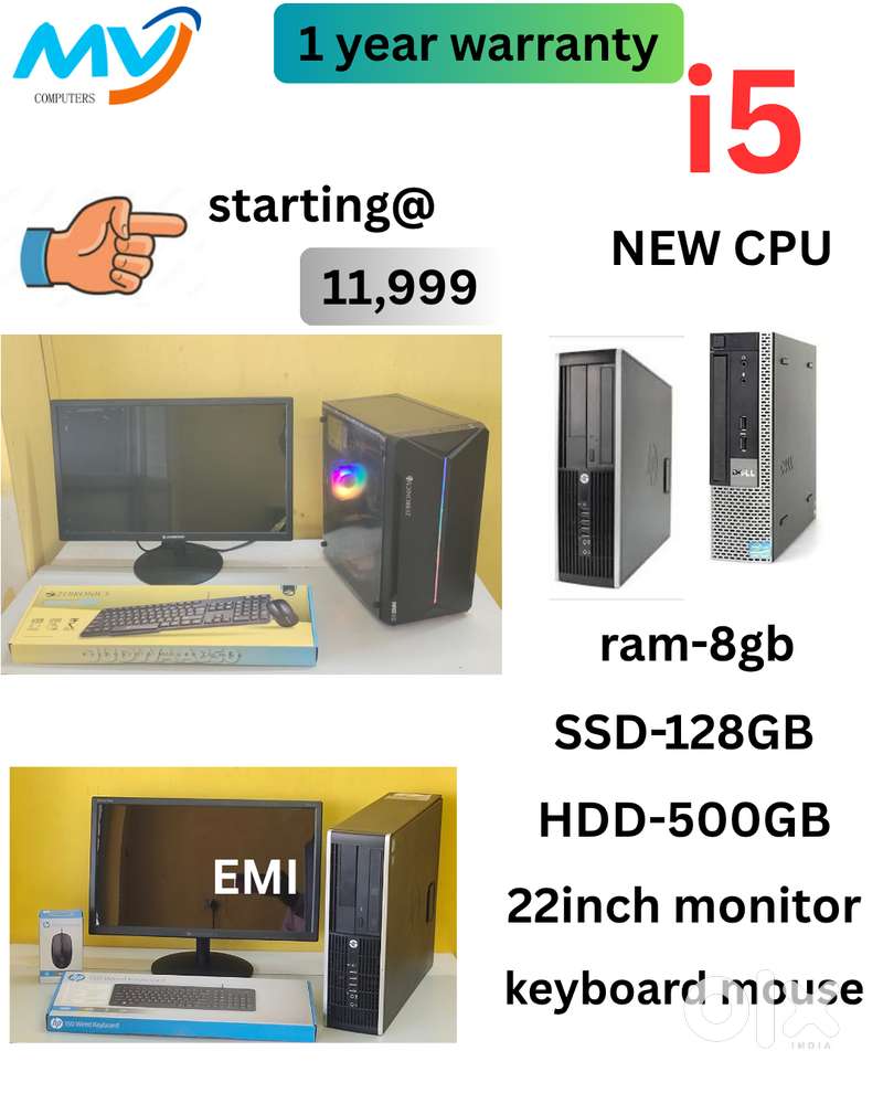 Keyboard Mouse  Basic Software  Power Cable  Starting @ 11,999  Cash o