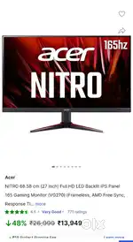 Acer Nitro VG270Y IPS 165hz 0.5ms response 27inch LED FULL hd MONITOR.