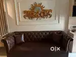 Premium Chesterfield 3-Seater Sofa – Dark Brown Leatherette