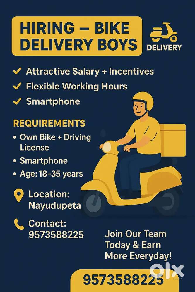 Bike riders for delivery job
