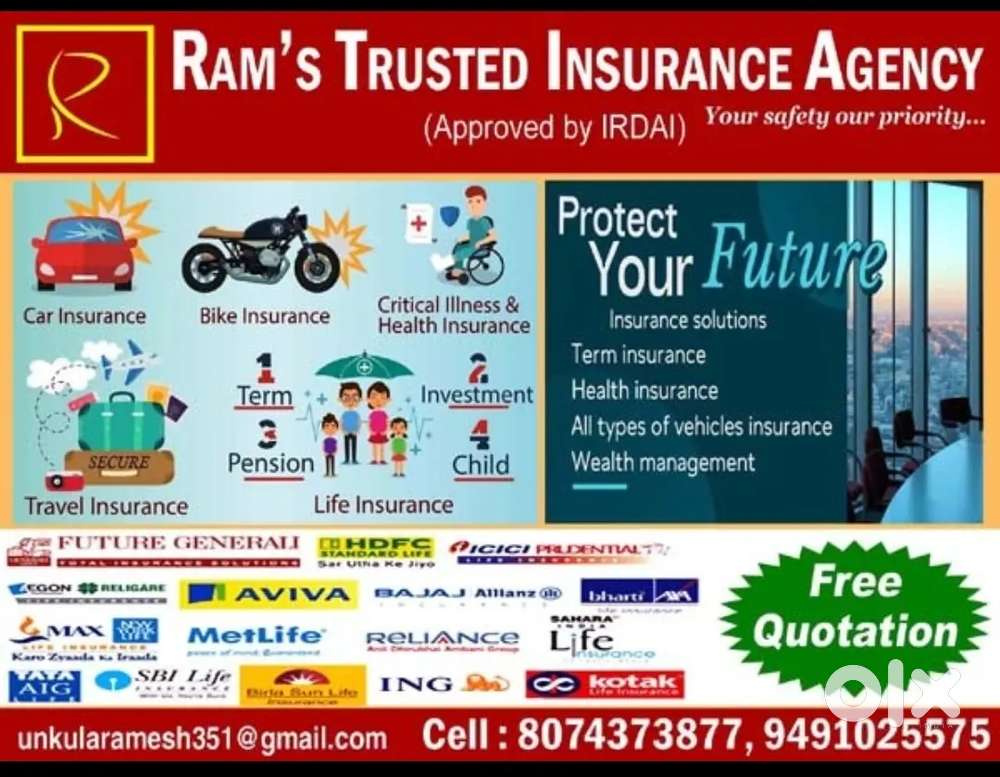 All types of insurance and investment and mutual fund