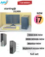 CPU - i7Process  Monitor  Keyboard Mouse  Ram - 8GB DDR3