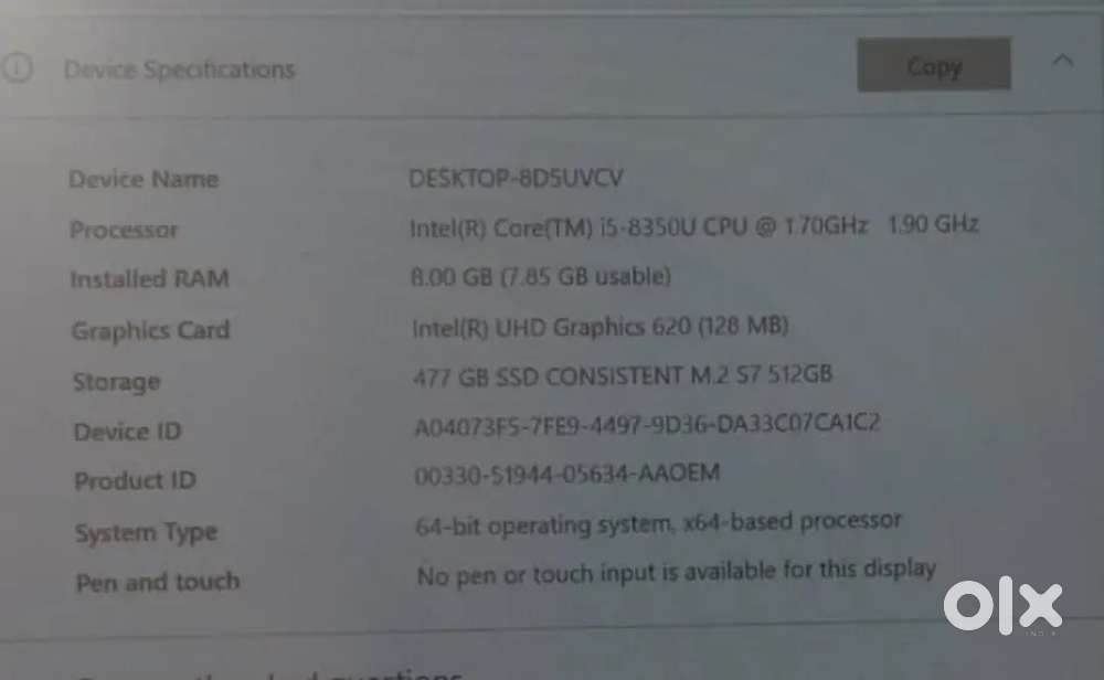 HP laptop 512 Gb storage