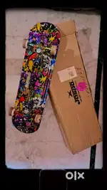 Stylish Skateboard with with colorful graffiti design