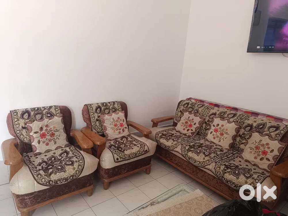 Wooden 5 seater sofa