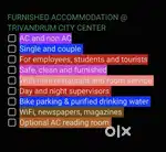 Daily and monthly rooms AC and non AC @ Trivandrum 01, near Statue