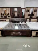 Premium collection double bed with 3 door almari combo outlet