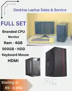 1 Year Warranty  Offer Sales  Low Price  Full Set  CPU - Bra