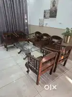 Wooden chair with table
