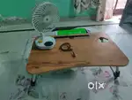 Portable Rechargeable Fan with Light & Laptop Table – 6 Hrs Backup