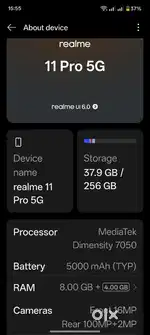 Realme 11 pro 8+8 RAM 256 storage