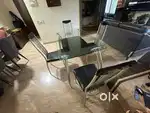 Standard 4 seater imported italian glass top table