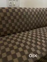 3 SEATER BROWN COUCH , 2 METRES LONG
