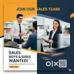 Need 1 sales boy and girl for small men store