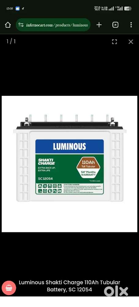 Inverter battery 110ah