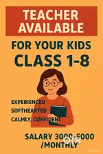 I am seeking for students who need to study of clss 1-8 all subj