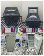 I'd88 samsung silver colour single door & washing machine combo