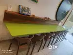 Wall Hung Table x 2 and 6 Brown Chairs