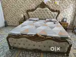 Royal king bed with side table and 3 sofa and table