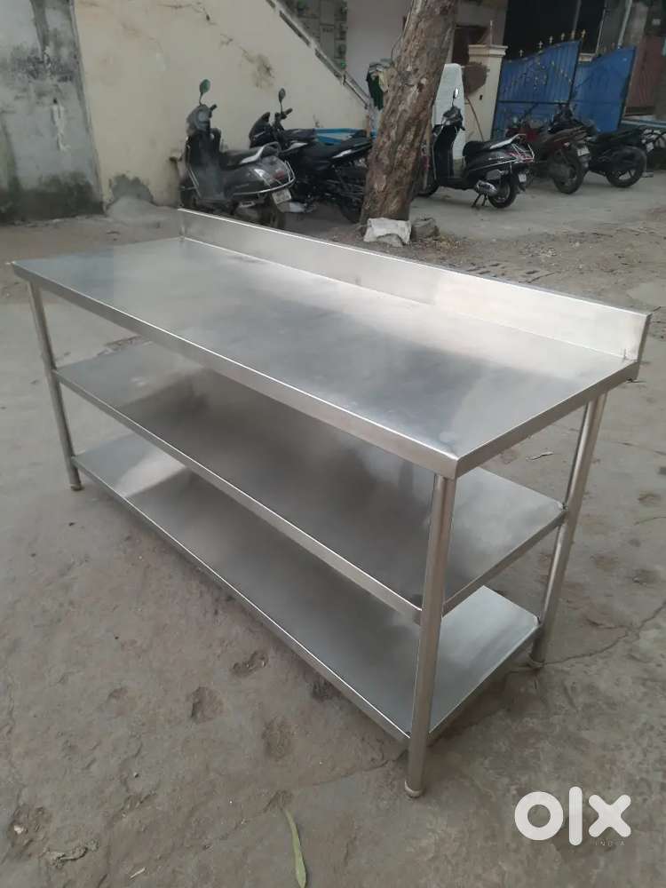 stainless steel work table (5-Feet) Double Heavy For Sale