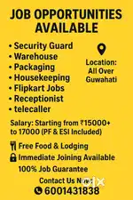 Job opportunity Security guard packaging scanning