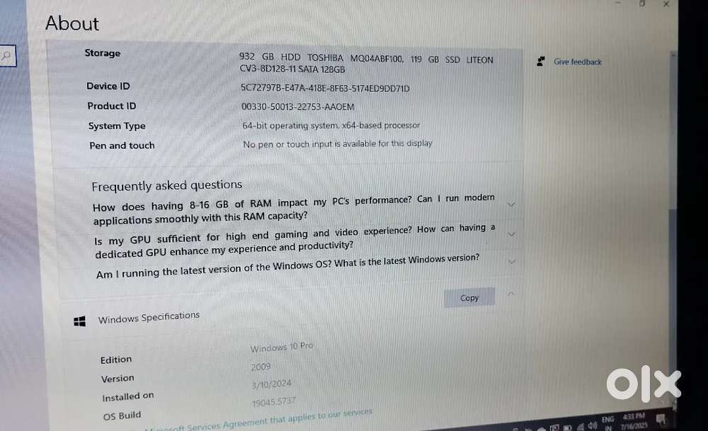 Selling my laptop HP