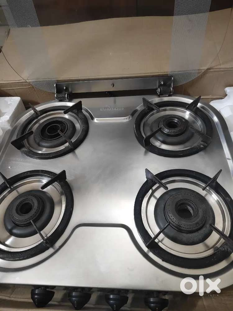 Sunflame 4 burner Gas stove with Glass top cover