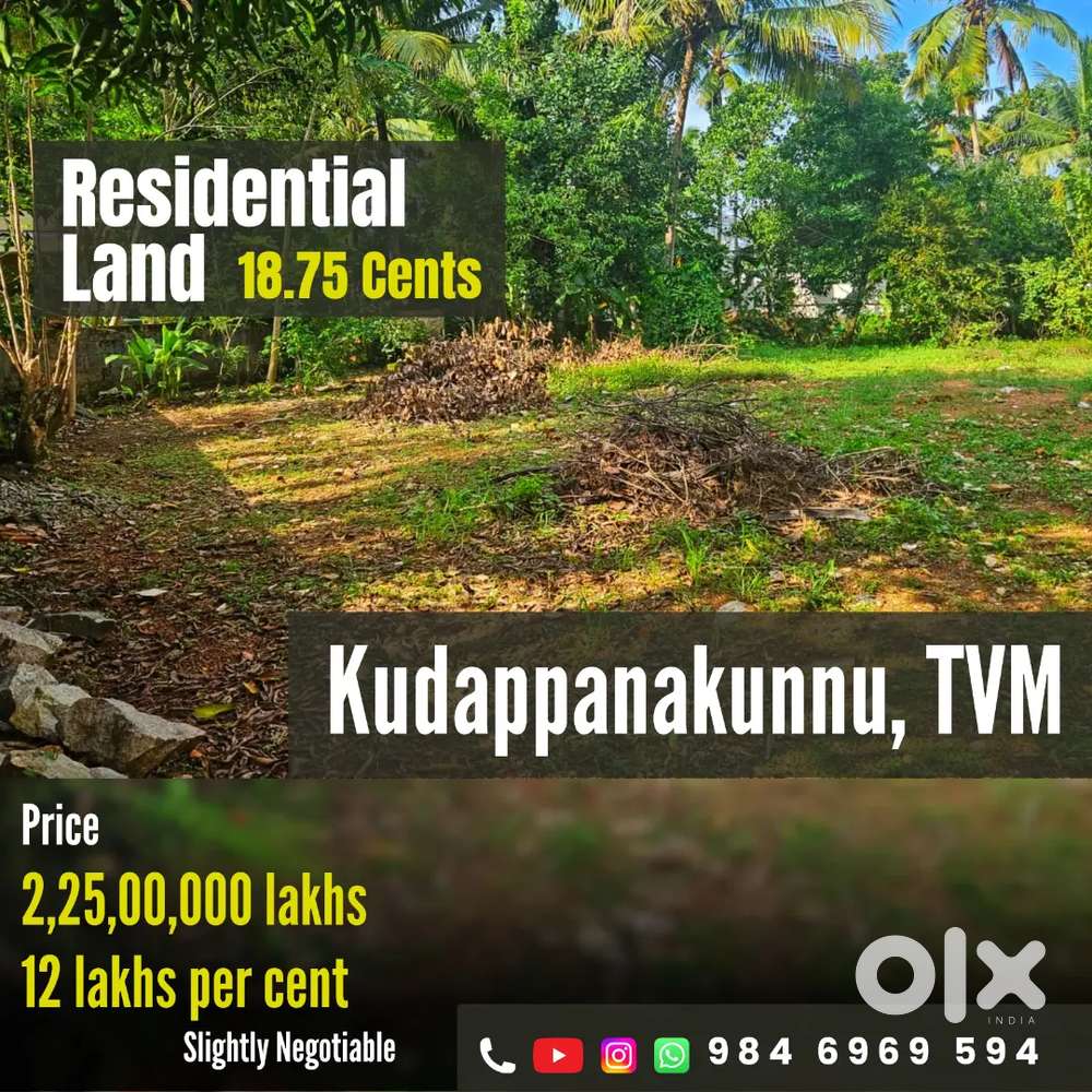 18.75 cent property at Kudappanakunnu