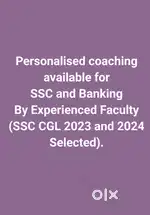 Private Coaching for SSC and Bank By 2 times SSC CGL Selected Tutor