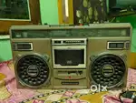 An electronic radio and tape recorder