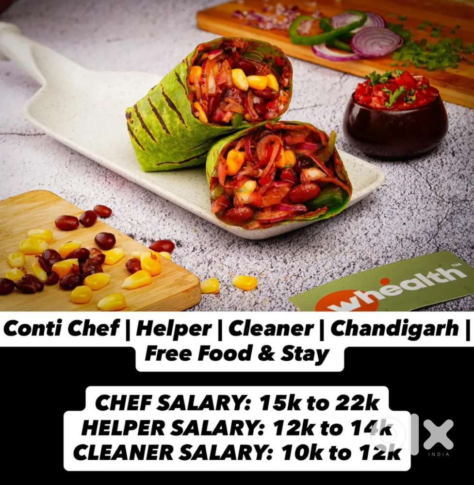 Conti Chef  Helper  Cleaner  Chandigarh  Free Food & Stay